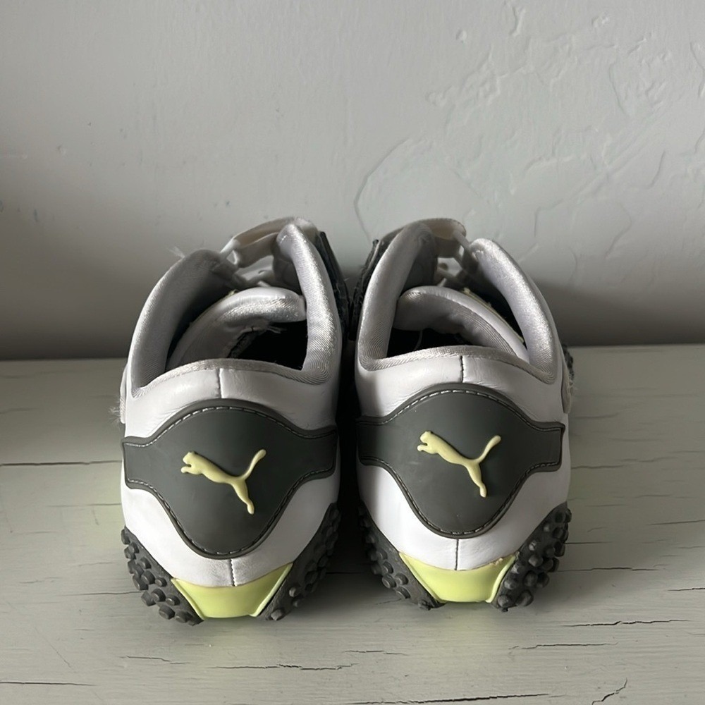 Puma Mostro Leather Sneakers White Gray Y2K Hook Loop Shoes Womens 7.5 - Picture 5 of 8